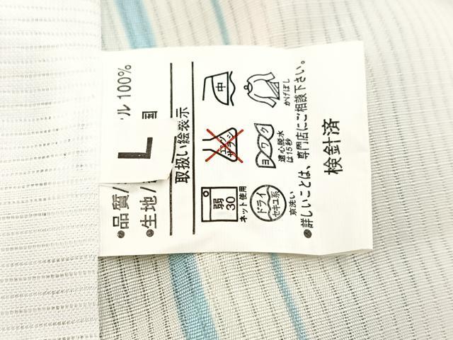 平和屋着物＊夏物　小紋　縦絽　正倉院花文　洗える着物　BAAX3986yc
