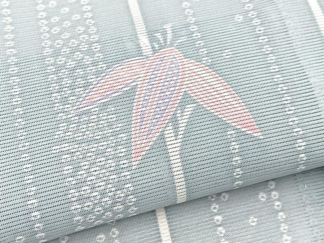 平和屋着物＊夏物　小紋　絽　笹竹文　洗える着物　BAAX3987yc