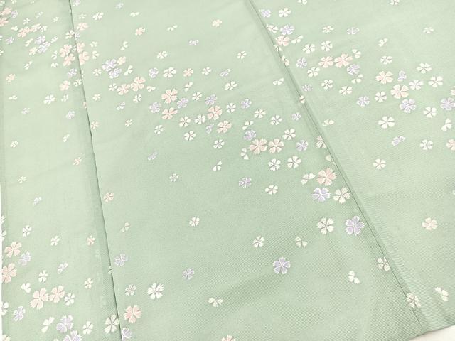 平和屋着物＊夏物　小紋　絽　舞桜文　洗える着物　BAAX3989yc