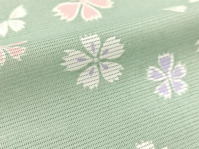 平和屋着物＊夏物　小紋　絽　舞桜文　洗える着物　BAAX3989yc