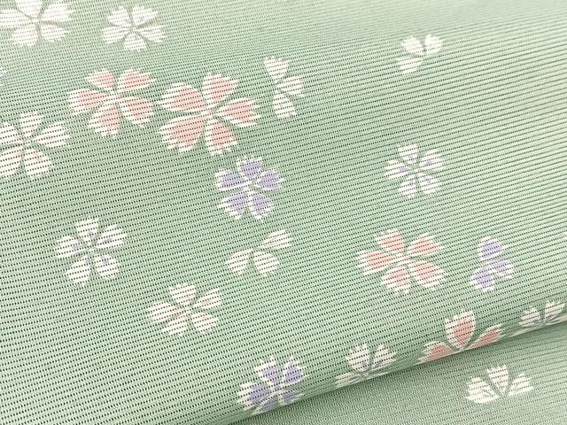 平和屋着物＊夏物　小紋　絽　舞桜文　洗える着物　BAAX3989yc