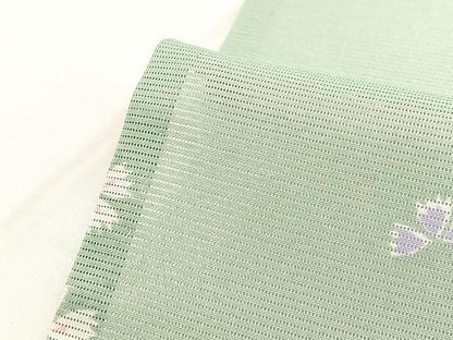 平和屋着物＊夏物　小紋　絽　舞桜文　洗える着物　BAAX3989yc