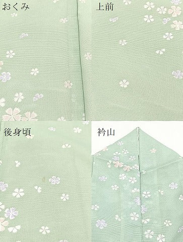 平和屋着物＊夏物　小紋　絽　舞桜文　洗える着物　BAAX3989yc