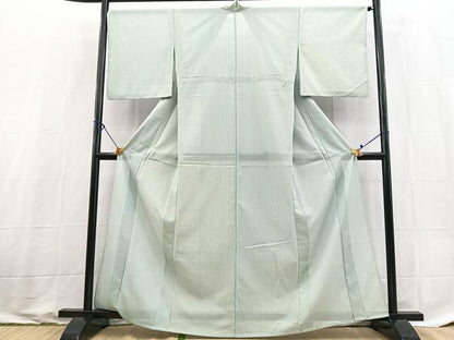 平和屋着物＊夏物　小紋　絽　縞　洗える着物　BAAX3993yc