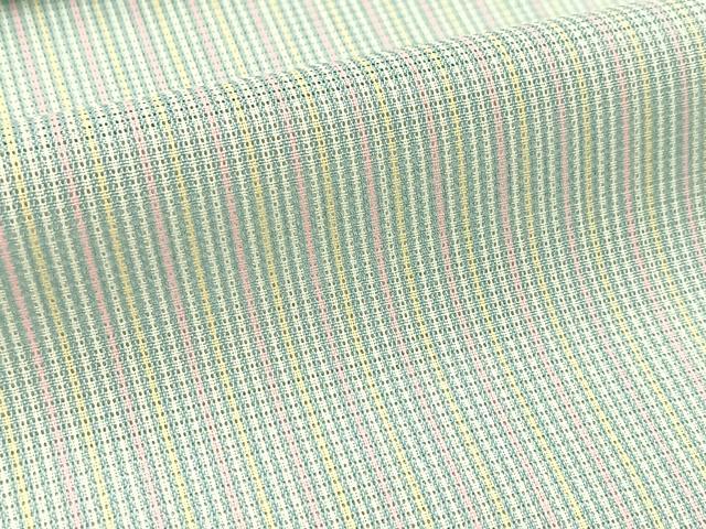 平和屋着物＊夏物　小紋　絽　縞　洗える着物　BAAX3993yc