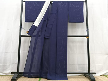 平和屋着物＊夏物　色無地　絽　紅桔梗色　正絹　逸品　BAAX3997yc