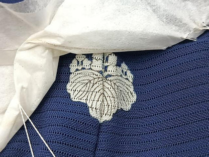 平和屋着物＊夏物　色無地　絽　紺藍色　正絹　逸品　BAAX3998yc