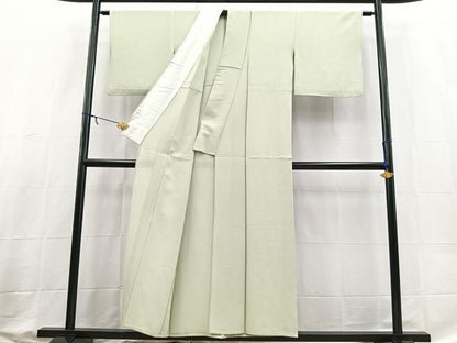 平和屋着物＊夏物　色無地　絽　裏葉柳色　正絹　逸品　BAAX3999yc