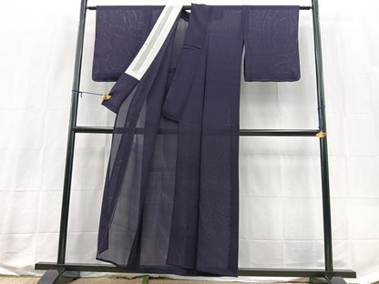 平和屋着物＊夏物　色無地　絽　深紫色　正絹　逸品　未使用　BAAX4000yc
