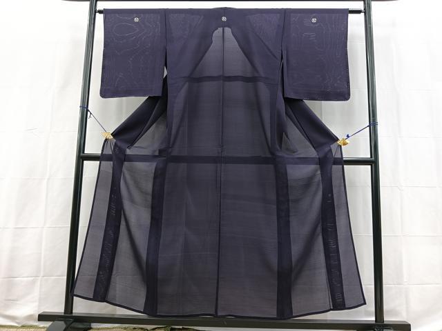 平和屋着物＊夏物　色無地　絽　深紫色　正絹　逸品　未使用　BAAX4000yc