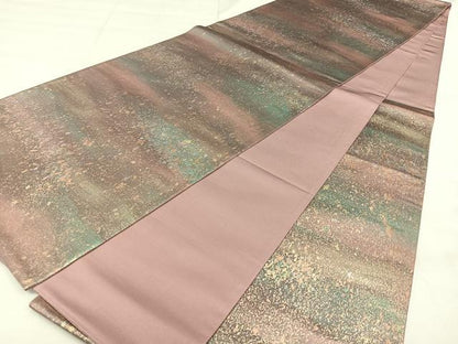 平和屋着物◎六通柄袋帯　霞文　引箔　銀座おゝぎ屋扱い　正絹　逸品　BAAX4006qw