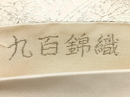 平和屋着物◎六通柄袋帯　九百錦織　孔雀花文　プラチナ二重箔　正絹　逸品　BAAX4009qw