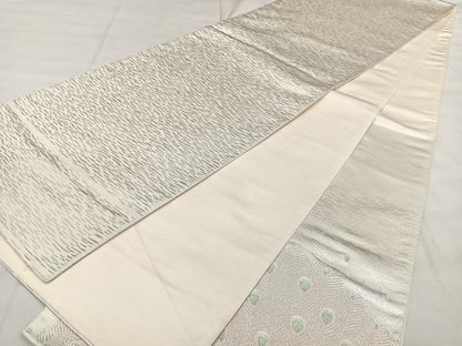 平和屋着物◎西陣　太鼓柄袋帯　唐織　孔雀文　金銀糸　正絹　逸品　BAAX4013qw
