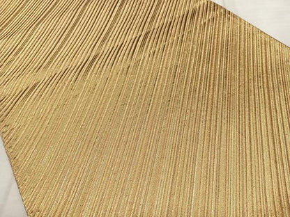 平和屋着物◎全通柄袋帯　唐織　斜線文　金糸　正絹　逸品　BAAX4018qw