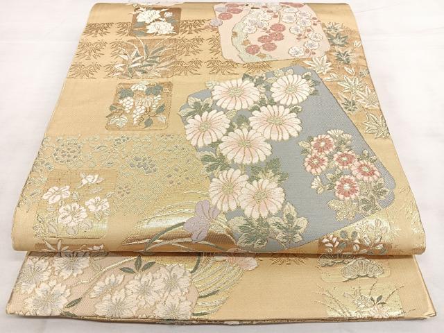 平和屋着物◎六通柄袋帯　唐織　祥瑞文様　金糸　正絹　逸品　BAAX4024qw