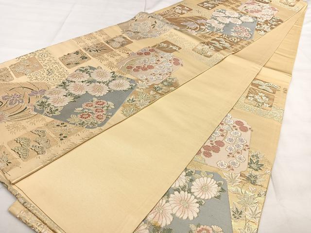 平和屋着物◎六通柄袋帯　唐織　祥瑞文様　金糸　正絹　逸品　BAAX4024qw