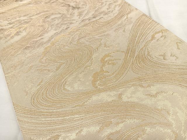 平和屋着物◎西陣　六通柄袋帯　立波文　金糸　正絹　逸品　BAAX4034qw