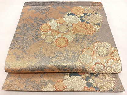 平和屋着物◎六通柄袋帯 唐織 麗しの装い 金糸 引箔 正絹 逸品 BAAX4068qw