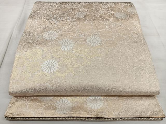 平和屋着物◎両面 六通柄袋帯 菊花文 金銀糸 正絹 逸品 BAAX4073qw