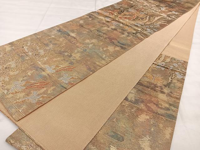 平和屋着物◎佐賀錦　六通柄袋帯　唐織　花鳥文　金銀糸　正絹　逸品　BAAX4087qw