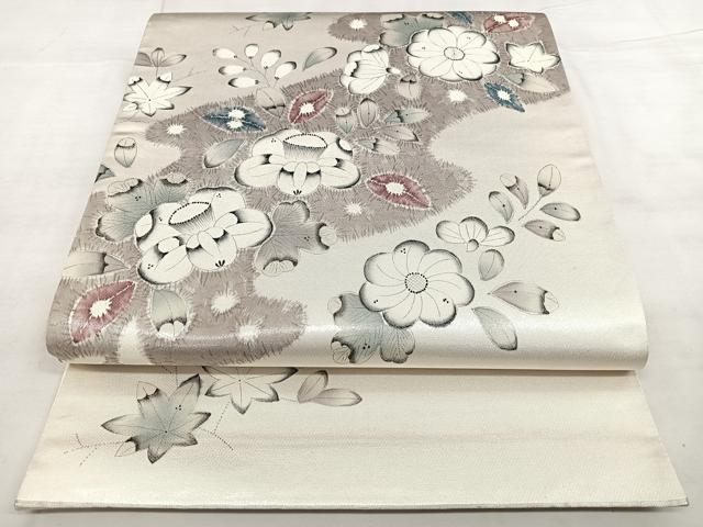 平和屋着物◎太鼓柄袋帯　作家物　辻が花　引箔　正絹　逸品　BAAX4113qw