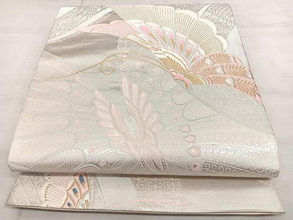 平和屋着物◎六通柄袋帯　唐織　舞蝶文　三松　金銀糸　正絹　逸品　BAAX4117qw