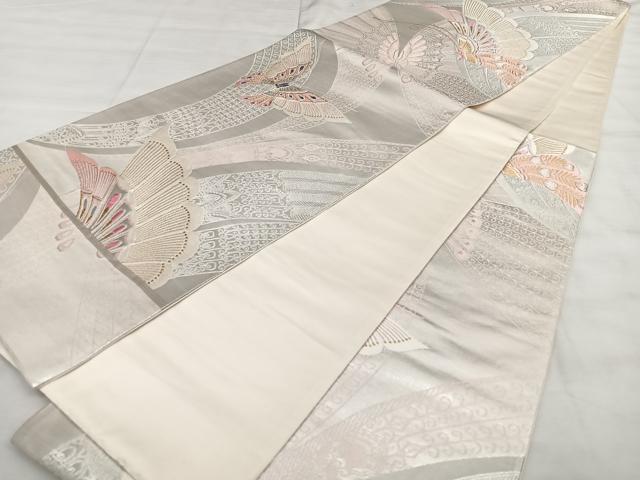平和屋着物◎六通柄袋帯　唐織　舞蝶文　三松　金銀糸　正絹　逸品　BAAX4117qw