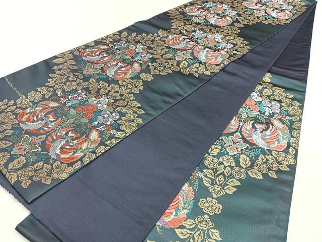 平和屋着物◎六通柄袋帯 唐織 秀麗鳳凰文 金糸 引箔 正絹 逸品 BAAX4118qw