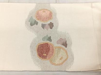 平和屋着物◎太鼓柄袋帯 すくい織 光琳椿 金糸 正絹 逸品 BAAX4133qw