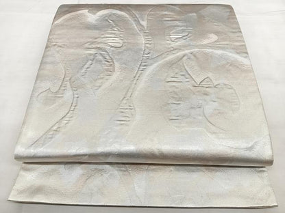 平和屋着物◎六通柄袋帯　唐草文　引箔　正絹　逸品　BAAX4135qw