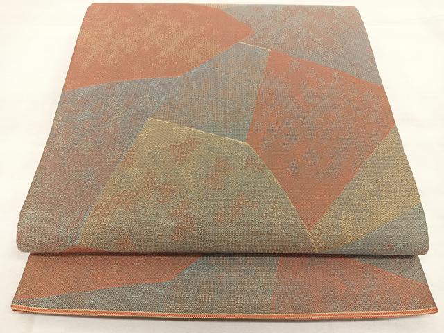 平和屋着物◎全通柄袋帯　切嵌文　正絹　逸品　BAAX4136qw