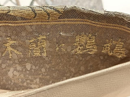 平和屋着物◎六通柄袋帯 唐織 景年画譜 木蘭に鸚鵡 金糸 引箔 正絹 逸品 BAAX4142qw