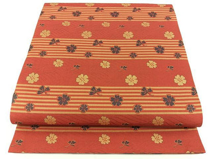 平和屋着物◎両面　全通柄袋帯　横段花文　正絹　逸品　BAAX4159qw