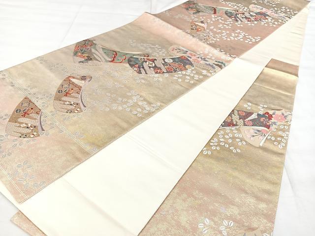 平和屋着物◎六通柄袋帯　唐織　誰が袖吉祥文　金糸　引箔　正絹　逸品　BAAX4180qw