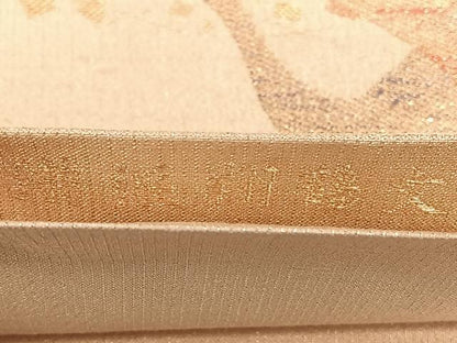 平和屋着物◎佐賀つづれ　六通柄袋帯　琳派翔鶴文　金糸　正絹　逸品　BAAX4182qw