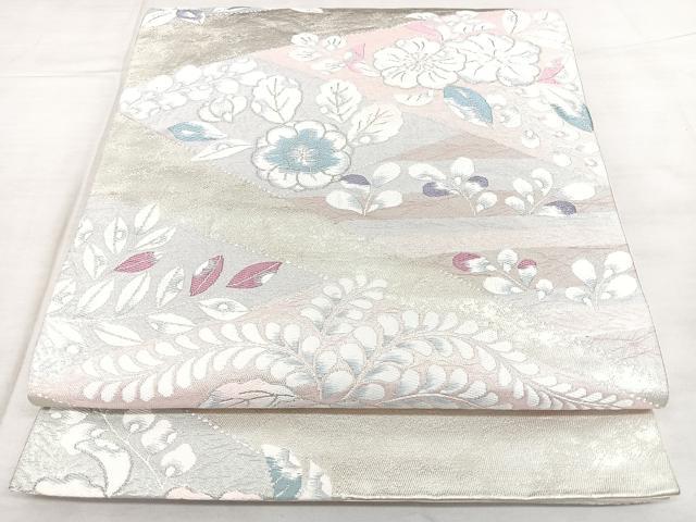 平和屋着物◎六通柄袋帯　唐織　辻が花　銀糸　引箔　正絹　逸品　BAAX4183qw