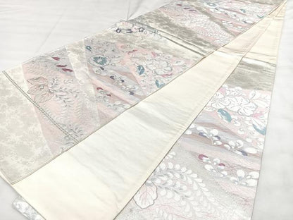 平和屋着物◎六通柄袋帯　唐織　辻が花　銀糸　引箔　正絹　逸品　BAAX4183qw