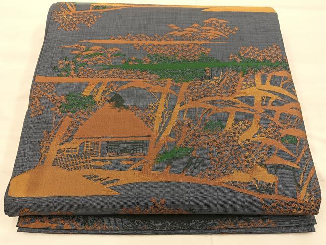 平和屋着物◎六通柄袋帯 風景文 正絹 逸品 BAAX4201mz