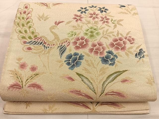 平和屋着物◎六通柄袋帯 鳳凰花文 金銀糸 正絹 逸品 BAAX4229mz