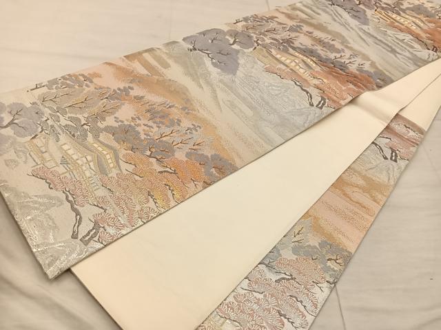 平和屋着物◎六通柄袋帯 京名所 プラチナ二重箔 正絹 逸品 BAAX4230mz
