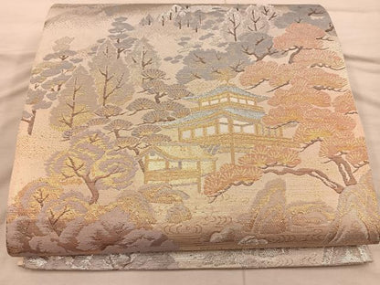 平和屋着物◎六通柄袋帯 京名所 プラチナ二重箔 正絹 逸品 BAAX4230mz