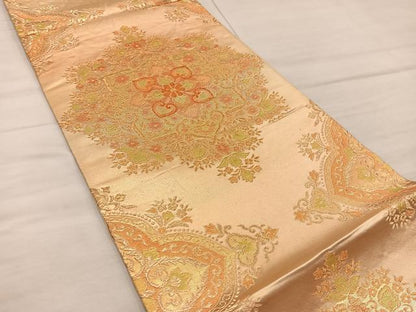 平和屋着物◎六通柄袋帯 正倉院花文 金糸 正絹 逸品 BAAX4234mz