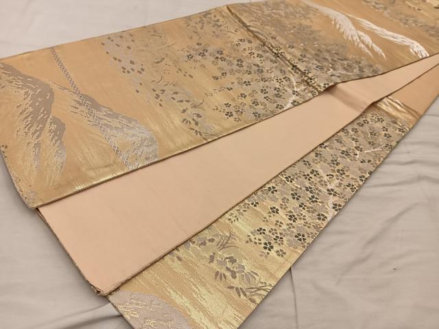 平和屋着物◎六通柄袋帯 京名所 東福寺 金糸 正絹 逸品 BAAX4256mz