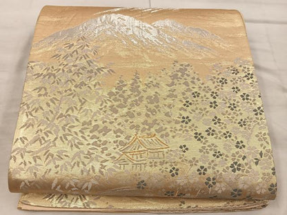 平和屋着物◎六通柄袋帯 京名所 東福寺 金糸 正絹 逸品 BAAX4256mz