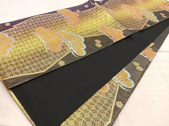 平和屋着物◎六通柄袋帯　松　金銀糸　正絹　逸品　BAAX4274mz