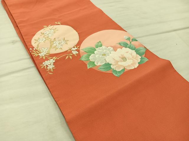 平和屋着物●爪掻き本綴れ　九寸名古屋帯　花丸文　金銀糸　正絹　逸品　BAAX4286mz