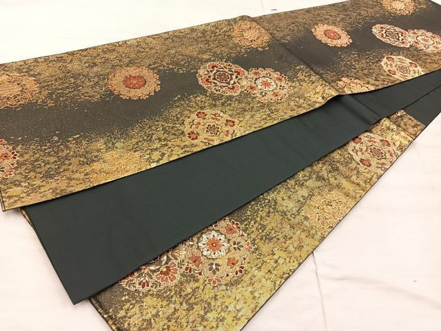 平和屋着物◎六通柄袋帯　唐織　宝相華　金糸　正絹　逸品　BAAX4292mz