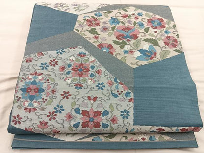 平和屋着物◎六通柄　本袋帯　更紗花文　正絹　逸品　BAAX4317mz