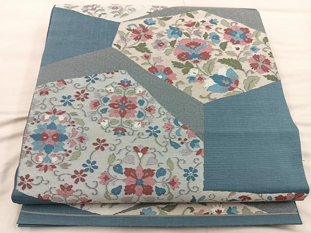 平和屋着物◎六通柄　本袋帯　更紗花文　正絹　逸品　BAAX4317mz