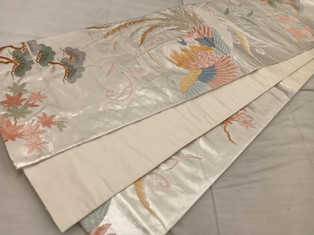 平和屋着物◎六通柄袋帯　唐織　聖鳥華園　金糸　正絹　逸品　BAAX4330mz